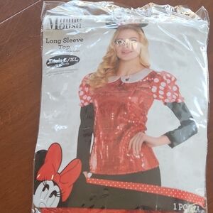 Disney Red and Black Sequin Top